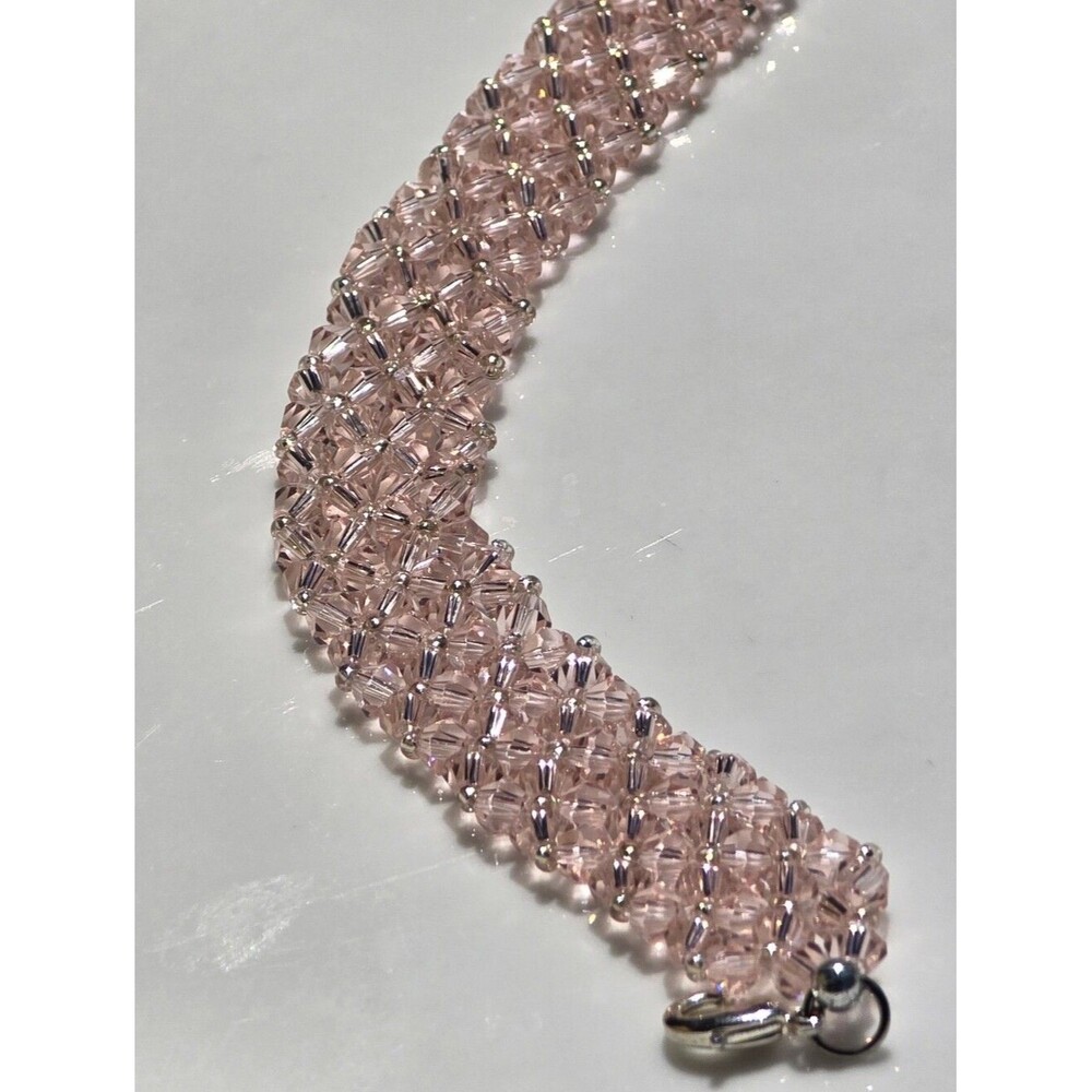 Pink Crystal Ribbon Bracelet - Picture 1 of 4